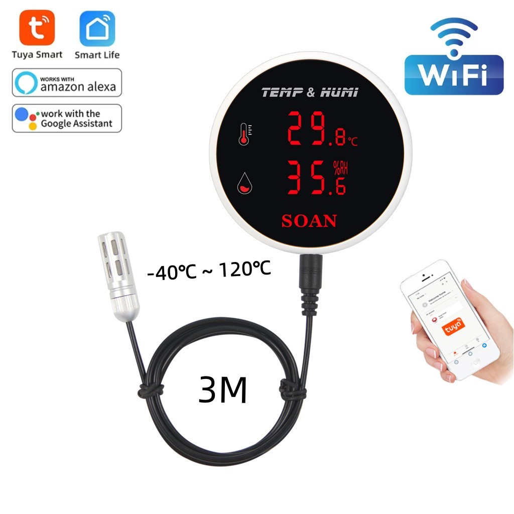 Tuya WiFi Temperature Humidity - Digital Hygrometer Probe ulasan dan harga